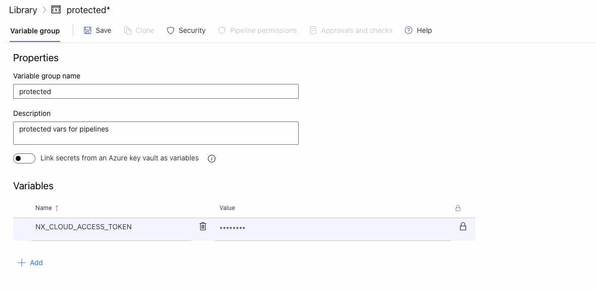 create protected variable group